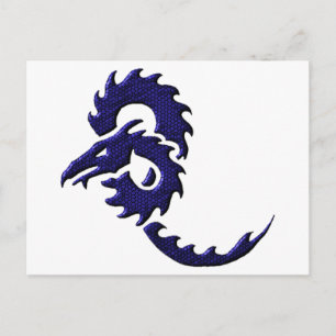 Blue Tribal Dragon Postkarte
