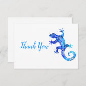 Blue Tribal Gecko Dankeskarte (Vorne/Hinten)