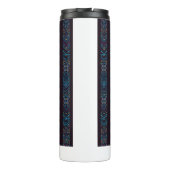 Blue Tribal Geometric Pattern Thermal Tumbler Thermosbecher (Rückseite)