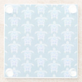 Blue Tribal Honu Sea Turtles Glasuntersetzer (Rückseite)