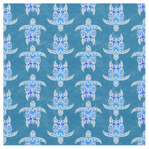 Blue Tribal Honu Sea Turtles Stoff
