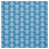 Blue Tribal Honu Sea Turtles Stoff (Muster)