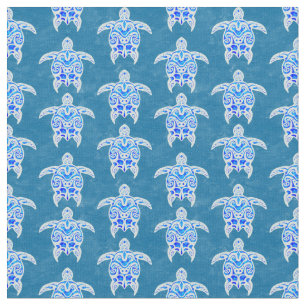 Blue Tribal Honu Sea Turtles Stoff