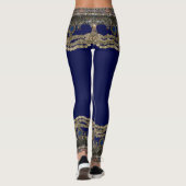 Blue Tribal Kuchi Belly Tanz Yoga Leggings (Rückseite)