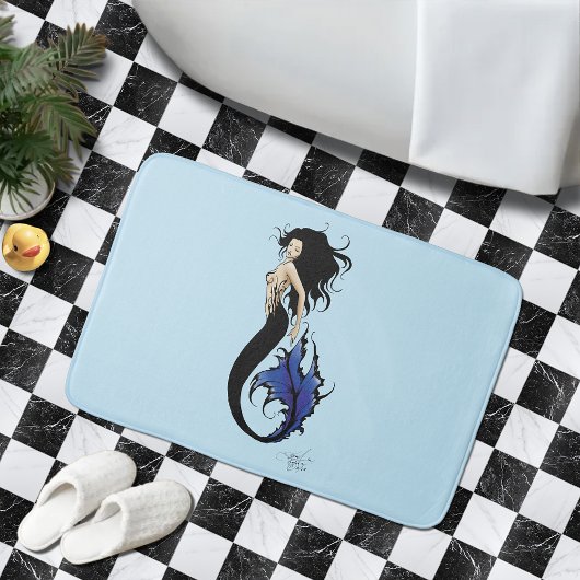 Blue Tribal Mermaid Badematte