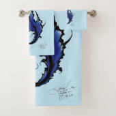 Blue Tribal Mermaid Badhandtuch Set (Insitu)