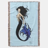 Blue Tribal Mermaid Decke (Vorderseite Vertikal)