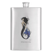 Blue Tribal Mermaid Flachmann (Vorderseite)