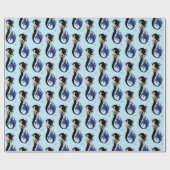 Blue Tribal Mermaid Geschenkpapier (Flach)