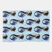 Blue Tribal Mermaid Geschirrtuch (Horizontal)