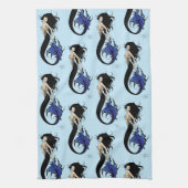 Blue Tribal Mermaid Geschirrtuch (Vertikal)