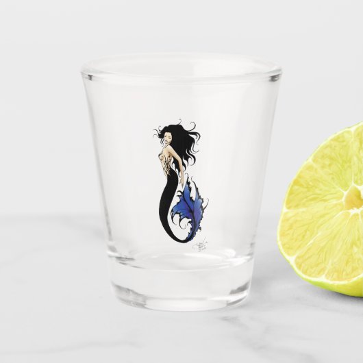 Blue Tribal Mermaid Schnapsglas (Vorderseite)