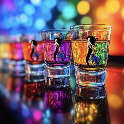 Blue Tribal Mermaid Schnapsglas