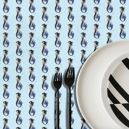 Blue Tribal Mermaid Tischdecke