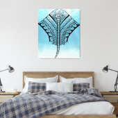Blue Tribal Stingray Leinwanddruck (Insitu (Schlafzimmer))