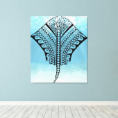 Blue Tribal Stingray Leinwanddruck (Insitu (Holzboden))