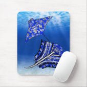 Blue Tribal Stingray Mousepad (Mit Mouse)