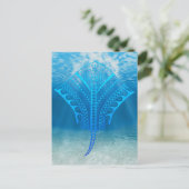Blue Tribal Stingray Postkarte (Stehend Vorderseite)
