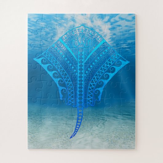 Blue Tribal Stingray Puzzle (Vertikal)