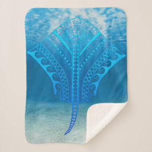 Blue Tribal Stingray Sherpadecke