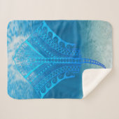 Blue Tribal Stingray Sherpadecke (Vorderseite (Horizontal))