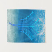 Blue Tribal Stingray Wandteppich (Vorderseite (Horizontal))