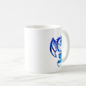 Blue Tribal Tattoo Dragon Kaffeetasse (VorderseiteRechts)