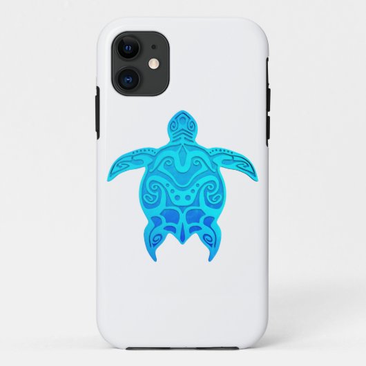 Blue Tribal Turtle Case-Mate iPhone Hülle (Rückseite)