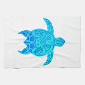 Blue Tribal Turtle Handtuch (Horizontal)