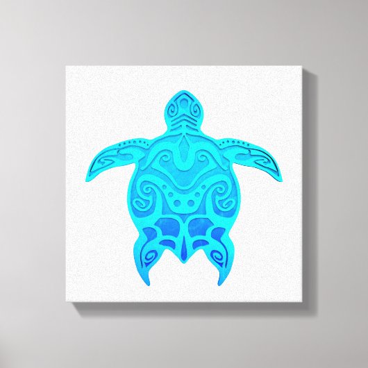 Blue Tribal Turtle Leinwanddruck (Vorderseite)
