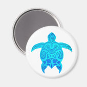 Blue Tribal Turtle Magnet (Vorderseite/Rückseite)