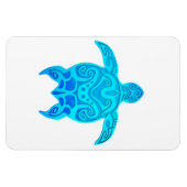 Blue Tribal Turtle Magnet (Horizontal)