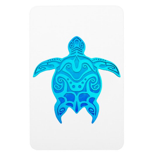 Blue Tribal Turtle Magnet (Vertikal)