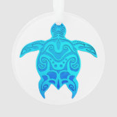 Blue Tribal Turtle Ornament (Rückseite)