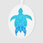 Blue Tribal Turtle Ornament (Vorderseite)