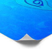 Blue Tribal Turtle Poster (Ecke)