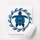 Blue Tribal Turtle Sun Mousepad (Mit Mouse)