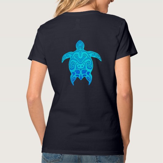 Blue Tribal Turtle T-Shirt (Rückseite)
