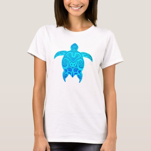 Blue Tribal Turtle T-Shirt (Vorderseite)