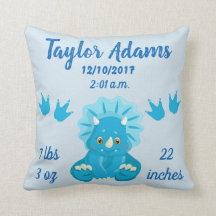 Blue Triceratops Dinosaurier Birth Stats Kinderzim