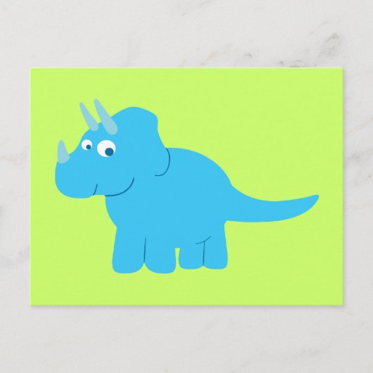 Blue Triceratops Dinosaurier Postkarte (Vorderseite)