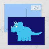 Blue Triceratops Dinosaurier Postkarte (Vorne/Hinten)