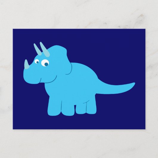 Blue Triceratops Dinosaurier Postkarte (Vorderseite)