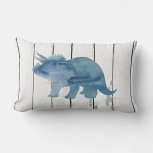 Blue Triceratops Dinosaurier Shiplap Rustikale Dek Lendenkissen