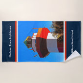 Blue Trimmed Hilton Head Harbour Town Lighthouse Strandtuch (Vorderseite)