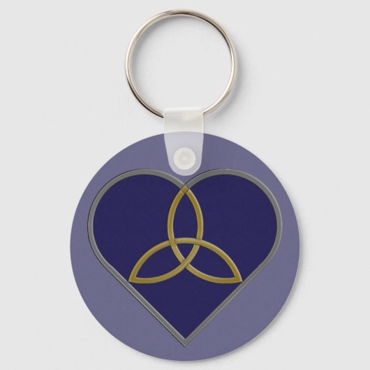 Blue Trinity Heart Keychain Schlüsselanhänger (Vorderseite)