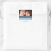 Blue Triple Stripe Save the Date Stickers (Tasche)