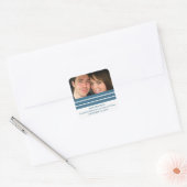 Blue Triple Stripe Save the Date Stickers (Umschlag)
