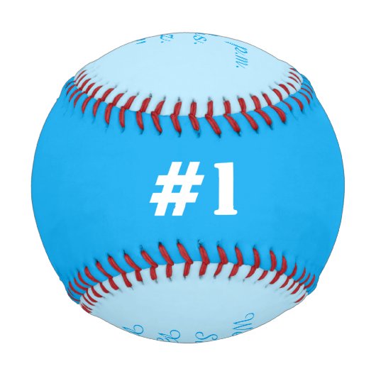 Blue Triplet Boy Birth Stats Baseball (Rückseite)