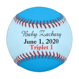 Blue Triplet Boy Birth Stats Baseball